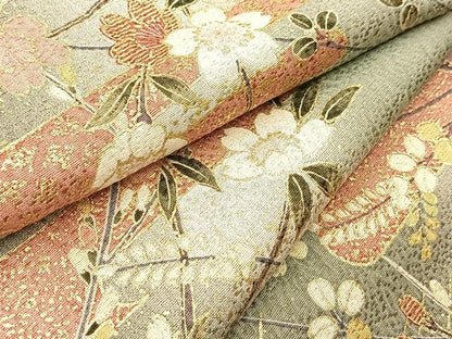 平和屋着物■上質な小紋　エ霞花文　暈し染め　金彩　正絹　逸品　BAAX9884yc