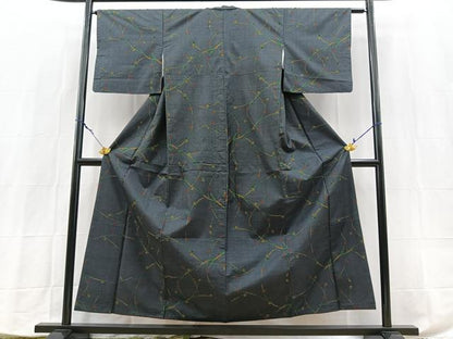 平和屋着物■本場大島紬　7マルキ　枝葉文　正絹　逸品　BAAX9891yc