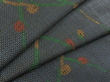 平和屋着物■本場大島紬　7マルキ　枝葉文　正絹　逸品　BAAX9891yc