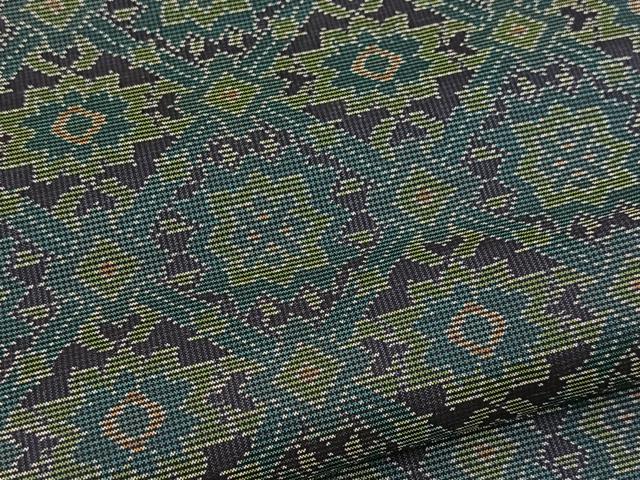 平和屋着物■本場大島紬　幾何学花文　正絹　逸品　BAAX9892yc