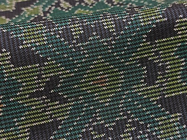 平和屋着物■本場大島紬　幾何学花文　正絹　逸品　BAAX9892yc
