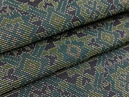 平和屋着物■本場大島紬　幾何学花文　正絹　逸品　BAAX9892yc