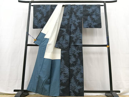 平和屋着物■上質な紬　草木文　正絹　逸品　BAAX9893yc