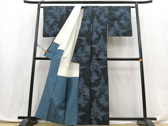 平和屋着物■上質な紬　草木文　正絹　逸品　BAAX9893yc