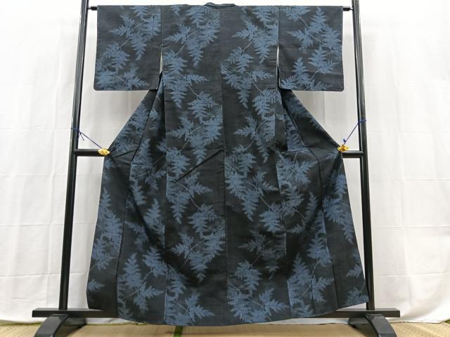 平和屋着物■上質な紬　草木文　正絹　逸品　BAAX9893yc