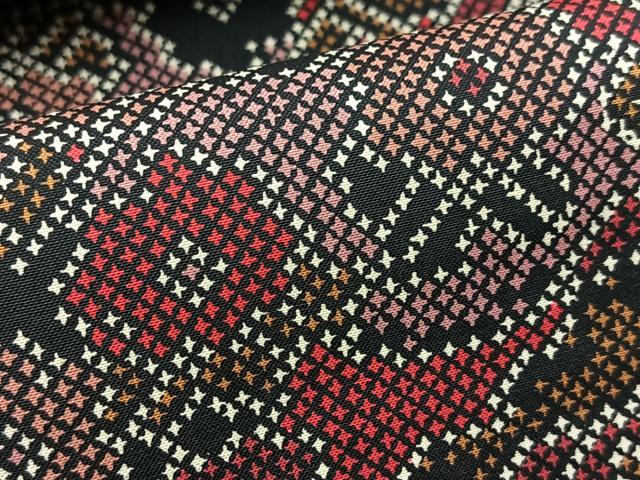 平和屋着物■本場染大島紬　風景花文　正絹　逸品　BAAX9894yc