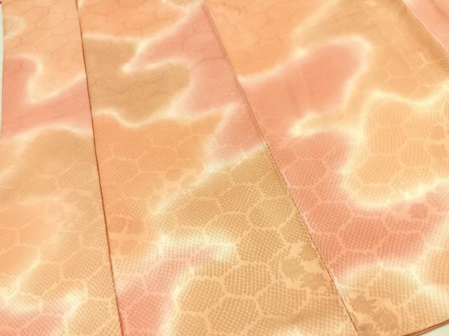 平和屋着物■上質な小紋　亀甲更紗地紋　暈し染め　正絹　逸品　BAAX9898yc