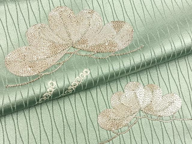 平和屋着物■訪問着　絞り　銀駒刺繍　松　正絹　逸品　BAAX9899yc