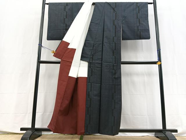 平和屋着物■本場大島紬　7マルキ　間道　正絹　逸品　BAAX9900yc