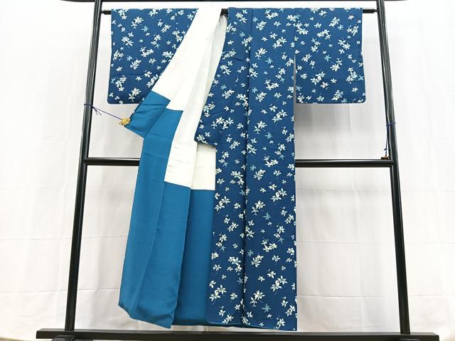 平和屋着物■上質な小紋　舞花文　正絹　逸品　BAAX9903yc