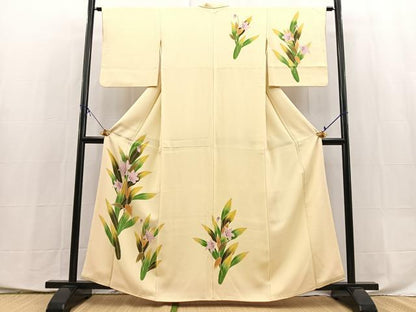 平和屋着物■訪問着　百合　正絹　逸品　BAAX9910yc