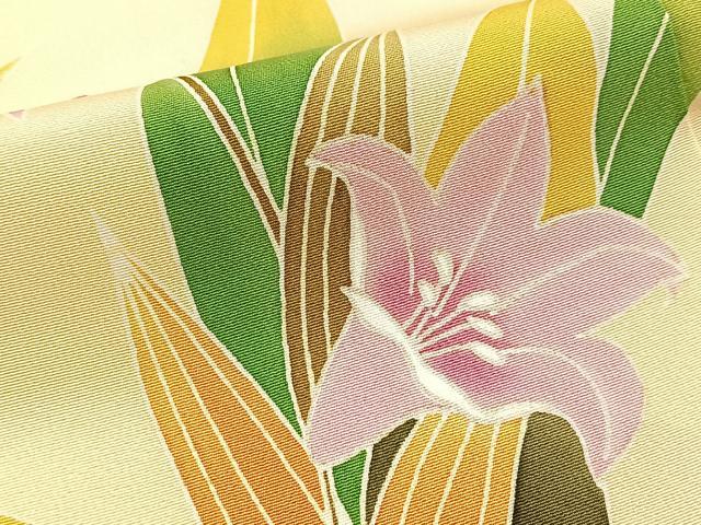 平和屋着物■訪問着　百合　正絹　逸品　BAAX9910yc