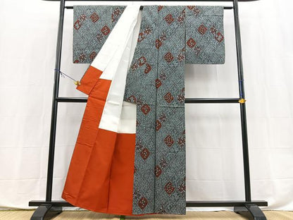 平和屋着物■上質な紬　蜀江花文　正絹　逸品　未使用　BAAX9912yc