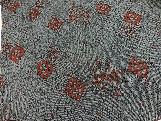 平和屋着物■上質な紬　蜀江花文　正絹　逸品　未使用　BAAX9912yc