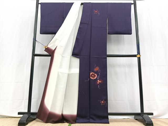 平和屋着物■中国三大刺繍　相良刺繍　総刺繍　訪問着　草花文　正絹　逸品　BAAX9913yc