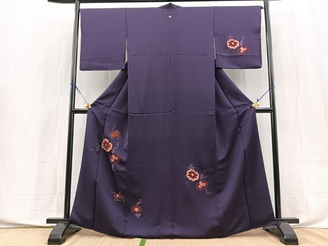 平和屋着物■中国三大刺繍　相良刺繍　総刺繍　訪問着　草花文　正絹　逸品　BAAX9913yc