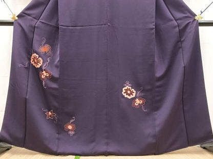 平和屋着物■中国三大刺繍　相良刺繍　総刺繍　訪問着　草花文　正絹　逸品　BAAX9913yc
