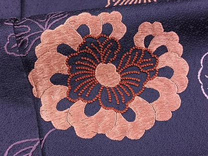 平和屋着物■中国三大刺繍　相良刺繍　総刺繍　訪問着　草花文　正絹　逸品　BAAX9913yc