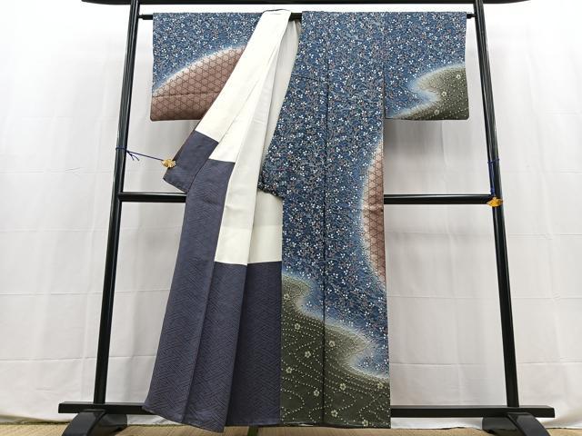 平和屋着物●訪問着　吉祥花文　正絹　逸品　BAAX9914yc