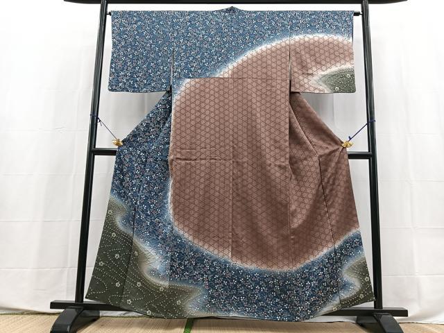 平和屋着物●訪問着　吉祥花文　正絹　逸品　BAAX9914yc