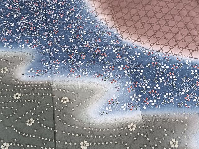 平和屋着物●訪問着　吉祥花文　正絹　逸品　BAAX9914yc