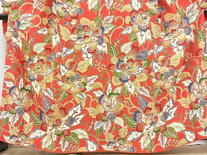 平和屋着物■豪華振袖　型染め　駒刺繍　牡丹　正絹　逸品　BAAX9922yc
