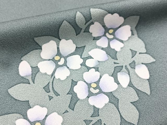 平和屋着物■訪問着　ろうけつ染め　飛鳥花文　シルエット　正絹　逸品　BAAX9923yc