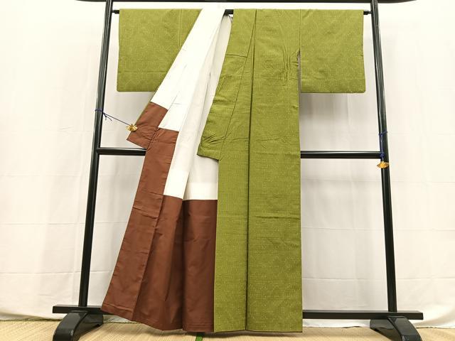 平和屋着物■上質な紬　亀甲文　正絹　逸品　BAAX9930yc