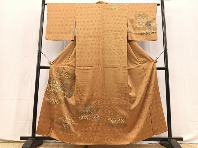 平和屋着物■訪問着　銀駒刺繍　吉祥花文　暈し染め　金彩　正絹　逸品　BAAX9931yc
