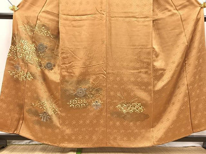 平和屋着物■訪問着　銀駒刺繍　吉祥花文　暈し染め　金彩　正絹　逸品　BAAX9931yc