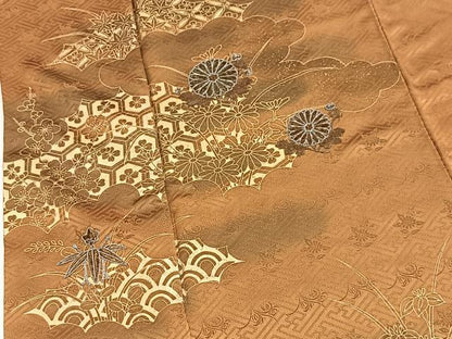 平和屋着物■訪問着　銀駒刺繍　吉祥花文　暈し染め　金彩　正絹　逸品　BAAX9931yc