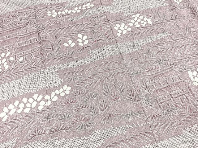 平和屋着物●訪問着　総絞り　エ霞風景文　三越扱い　正絹　逸品　BAAX9932yc