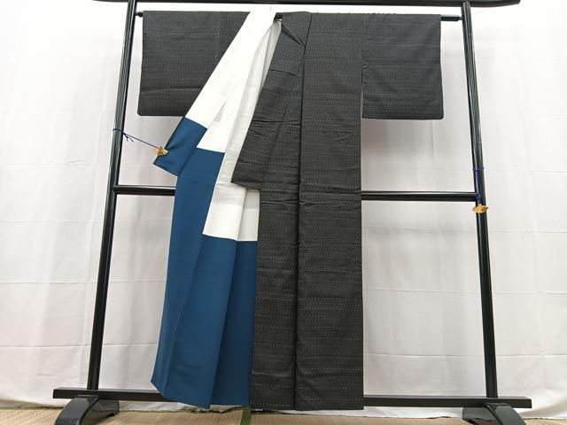 平和屋着物■本場大島紬　横段文　正絹　逸品　BAAX9933yc