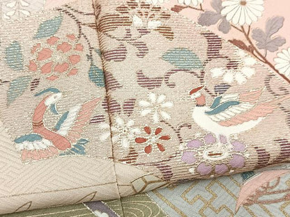 平和屋着物■訪問着　吉祥動物花文　暈し染め　金彩　正絹　逸品　BAAX9938yc