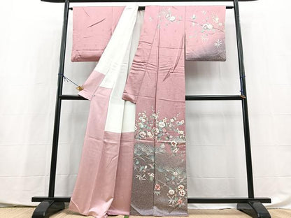 平和屋着物●訪問着　友禅　草花文　暈し染め　鈴乃屋扱い　正絹　逸品　BAAX9939yc