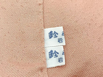 平和屋着物●訪問着　花蝶文　珊瑚色　暈し染め　金銀彩　鈴乃屋扱い　正絹　逸品　未使用　BAAX9940yc