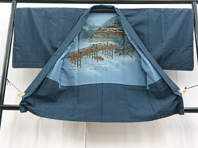 平和屋着物■男性　本場大島紬　アンサンブル　長羽織　80亀甲　総詰め　正絹　逸品　未使用　BAAX9942yc