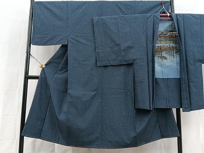 平和屋着物■男性　本場大島紬　アンサンブル　長羽織　80亀甲　総詰め　正絹　逸品　未使用　BAAX9942yc