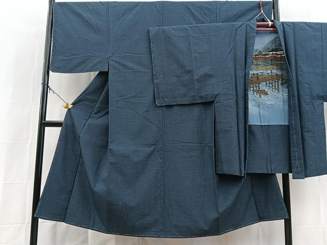 平和屋着物■男性　本場大島紬　アンサンブル　長羽織　80亀甲　総詰め　正絹　逸品　未使用　BAAX9942yc