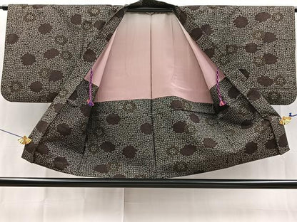 平和屋着物■本場大島紬　アンサンブル　泥染め　草木染　7マルキ　菊花文　田畑情玄作　証紙付き　正絹　逸品　BAAX9943yc