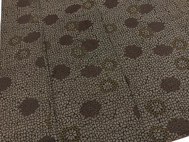平和屋着物■本場大島紬　アンサンブル　泥染め　草木染　7マルキ　菊花文　田畑情玄作　証紙付き　正絹　逸品　BAAX9943yc