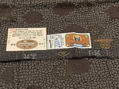 平和屋着物■本場大島紬　アンサンブル　泥染め　草木染　7マルキ　菊花文　田畑情玄作　証紙付き　正絹　逸品　BAAX9943yc