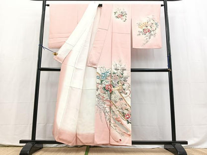 平和屋着物■訪問着　吉祥花文　暈し染め　金彩　正絹　逸品　BAAX9956yc