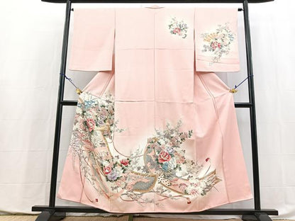 平和屋着物■訪問着　吉祥花文　暈し染め　金彩　正絹　逸品　BAAX9956yc