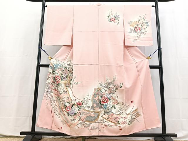 平和屋着物■訪問着　吉祥花文　暈し染め　金彩　正絹　逸品　BAAX9956yc