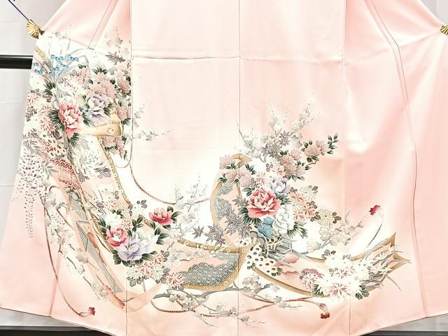 平和屋着物■訪問着　吉祥花文　暈し染め　金彩　正絹　逸品　BAAX9956yc