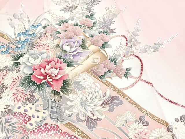 平和屋着物■訪問着　吉祥花文　暈し染め　金彩　正絹　逸品　BAAX9956yc
