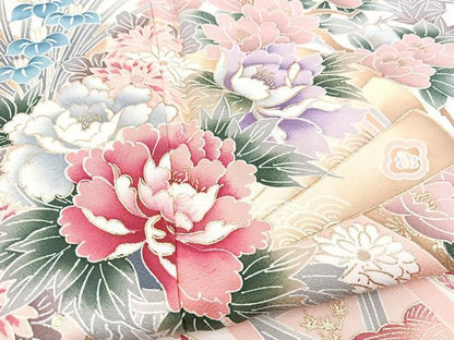 平和屋着物■訪問着　吉祥花文　暈し染め　金彩　正絹　逸品　BAAX9956yc