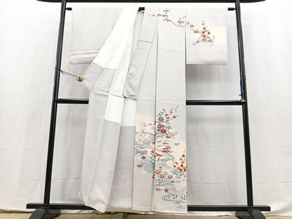 平和屋着物■中国三大刺繍　相良刺繍　訪問着　御所解花文　暈し染め　正絹　逸品　BAAX9961yc