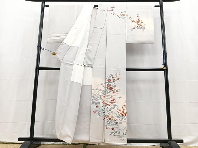 平和屋着物■中国三大刺繍　相良刺繍　訪問着　御所解花文　暈し染め　正絹　逸品　BAAX9961yc